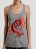 Betta Fish - Multicolor on Heather Grey Triblend Womens Racerback Tank Top