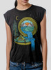 Compass - Multicolor on Black Women's Rolled Cuff T-Shirt