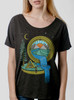 Compass - Multicolor on Heather Black Triblend Womens Dolman T Shirt