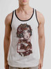 Lady Mabel - Multicolor on White with Black Mens Tank Top