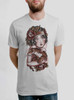 Lady Mabel - Multicolor on Heather White Triblend Mens T Shirt