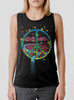 Inner Peace - Multicolor on Black Womens Muscle Tank