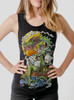 Puff - Multicolor on Black Womens Muscle Tank