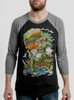 Puff - Multicolor on Heather Black and Grey Triblend Raglan