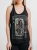 Queen - Multicolor on Heather Black Triblend Womens Racerback Tank Top