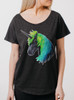 Unicorn - Multicolor on Heather Black Triblend Womens Dolman T Shirt