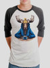 Moose and Mug - Multicolor on Heather White and Black Triblend Raglan