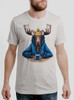 Moose and Mug - Multicolor on Heather White Triblend Mens T Shirt