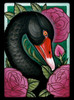 Black Swan - Multicolor on Heather Black Triblend Junior Womens T-Shirt