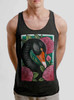 Black Swan - Multicolor on Heather Black Triblend Mens Tank Top