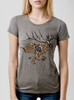 Jackalope - Multicolor on Heather Grey Triblend Junior Womens T-Shirt