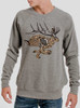 Jackalope - Multicolor on Heather Grey Triblend Men's Sweatshirt