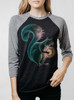 Squirrel - Multicolor on Heather Black and Grey Triblend Womens Raglan