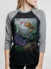 Space Sub - Multicolor on Heather Black and Grey Triblend Womens Raglan