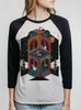 Space Cathedral - Multicolor on Heather White and Black Triblend Womens Raglan