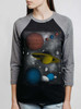 Solar - Multicolor on Heather Black and Grey Triblend Womens Raglan