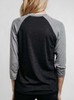 Puff - Multicolor on Heather Black and Grey Triblend Womens Raglan
