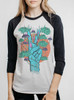 Peace Please - Multicolor on Heather White and Black Triblend Womens Raglan