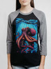 Octo - Multicolor on Heather Black and Grey Triblend Womens Raglan