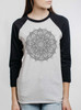 Mandala - Multicolor on Heather White and Black Triblend Womens Raglan