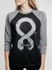 Handshake - White on Heather Black and Grey Triblend Womens Raglan