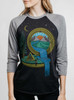 Compass - Multicolor on Heather Black and Grey Triblend Womens Raglan