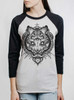 Big Cat - Multicolor on Heather White and Black Triblend Womens Raglan