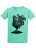 Rooster Ride - Black on Womens Unisex T Shirt