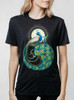 Peafowl - Multicolor on Heather Black Triblend Womens Unisex T Shirt