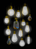 Light Bulbs - Multicolor on Heather Black Triblend Womens Unisex T Shirt