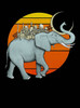 Elephant City - Multicolor on Heather Black Triblend Womens Unisex T Shirt