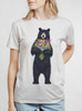 Bear Flowers - Multicolor on Heather White Triblend Womens Unisex T Shirt
