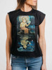 Reflection - Multicolor on Black Women's Rolled Cuff T-Shirt