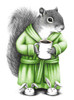 Coffee Squirrel - Multicolor on Heather White Triblend Womens Unisex T Shirt