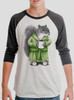 Coffee Squirrel - Multicolor on Heather White and Black Triblend Raglan