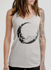 Moon Lover - Black on White Triblend Womens Racerback Tank Top