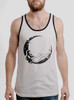 Moon Lover - Black on White with Black Mens Tank Top