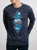 Landscape - Multicolor on Heather Navy Triblend Men's Long Sleeve