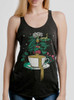 Coffee  - Multicolor on Heather Black Triblend Womens Racerback Tank Top