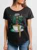 Coffee - Multicolor on Heather Black Triblend Womens Dolman T Shirt