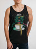 Coffee - Multicolor on Heather Black Triblend Mens Tank Top