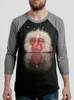 Snow Monkey - Multicolor on Heather Black and Grey Triblend Raglan