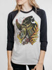 Tortuga - Multicolor on Heather White and Black Triblend Womens Raglan