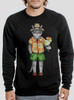 Vacation Cat - Multicolor on Black Men's Sweatshirt