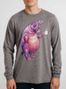 Coffeepotamus - Multicolor on Heather Grey Men's Long Sleeve