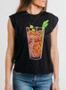 Eight Legged Bloody Mary - Multicolor on Black Women's Rolled Cuff T-Shirt