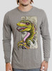 Raptor - Multicolor on Heather Grey Triblend Men's Long Sleeve