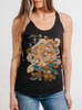 Seasons - Multicolor on Heather Black Triblend Womens Racerback Tank Top