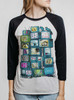 What's On - Multicolor on Heather White and Black Triblend Womens Raglan