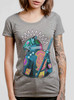 Tough Tiger - Multicolor on Heather Grey Triblend Junior Womens T-Shirt